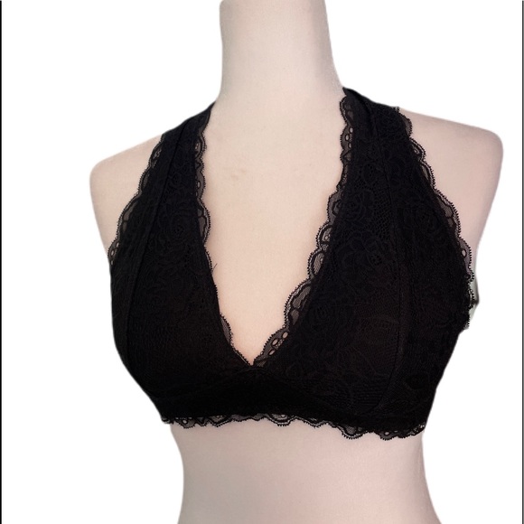Free Press black lace halter bralette size L - Picture 3 of 11